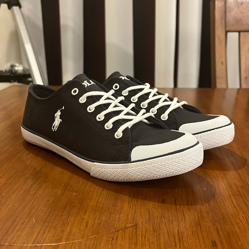 Polo Ralph Lauren Chandler Canvas Shoes Sneakers new Navy Blue Boys Youth Size 6